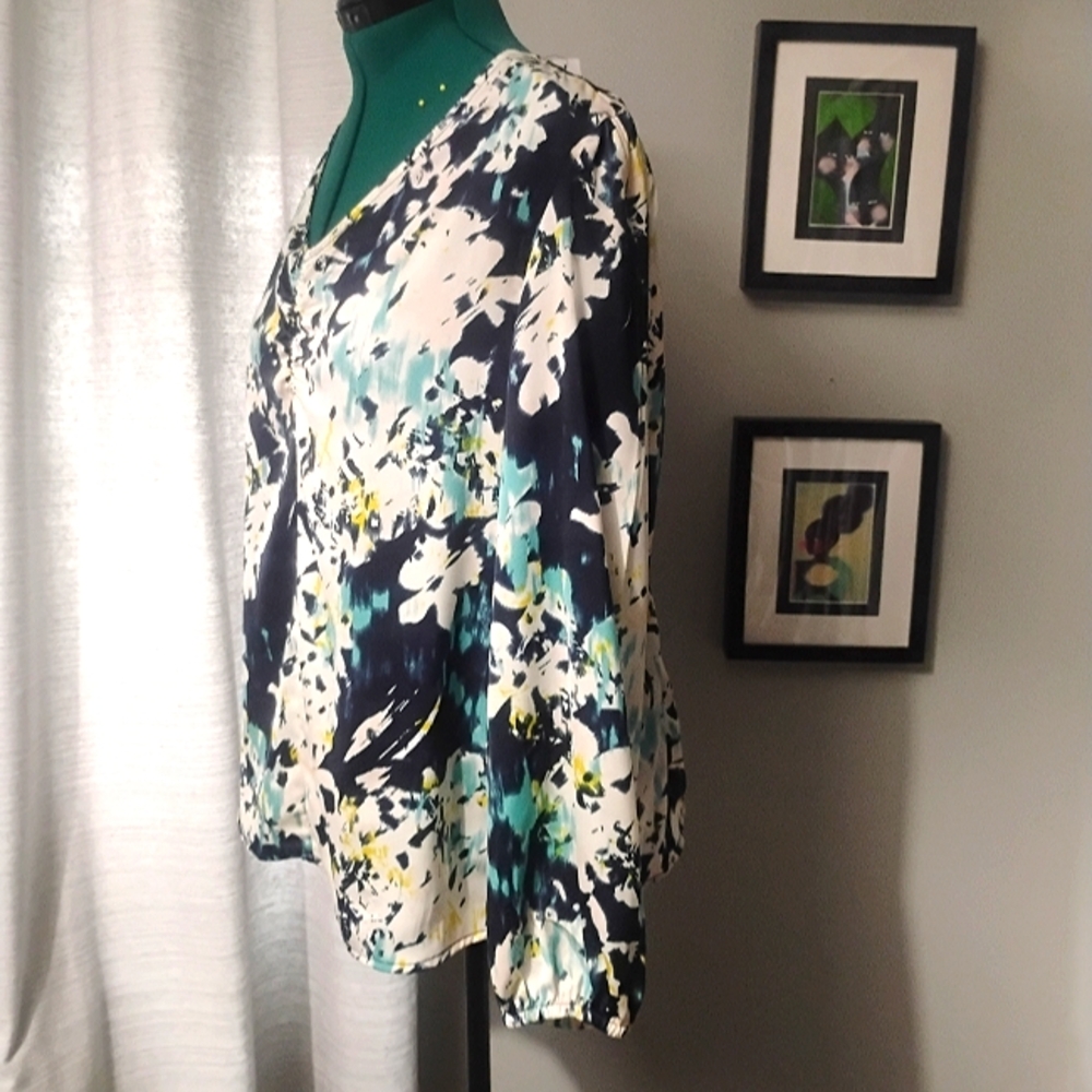 Banana Republic Pullover Long-sleeved Floral Blouse Sz XL NWT - Picture 4 of 10